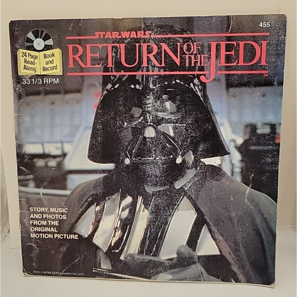 Vintage Star Wars Return Jedi Read Along Book Record Lot 33 RPM 1979 1983